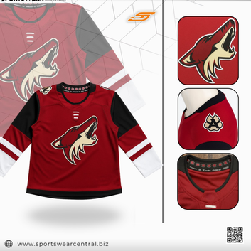 Ice Hockey Jersey – Red Black & White Hockey Jersey for Players