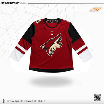 Ice Hockey Jersey – Red Black & White Hockey Jersey for Players Sportswear Central
