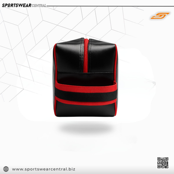 Toiletry Bag – Black & Red Travel Toiletry Bag with Zipper & Handle
